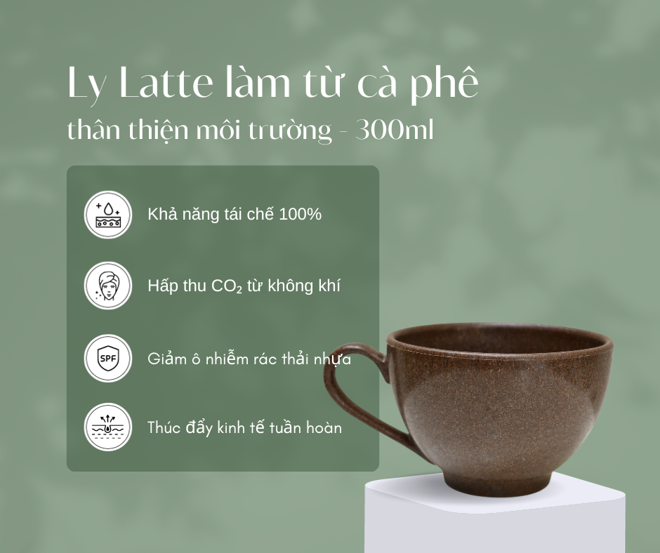 Ly In Logo Làm Từ Bã Cà Phê Độc Đáo Ly Latte làm từ bã cà phê