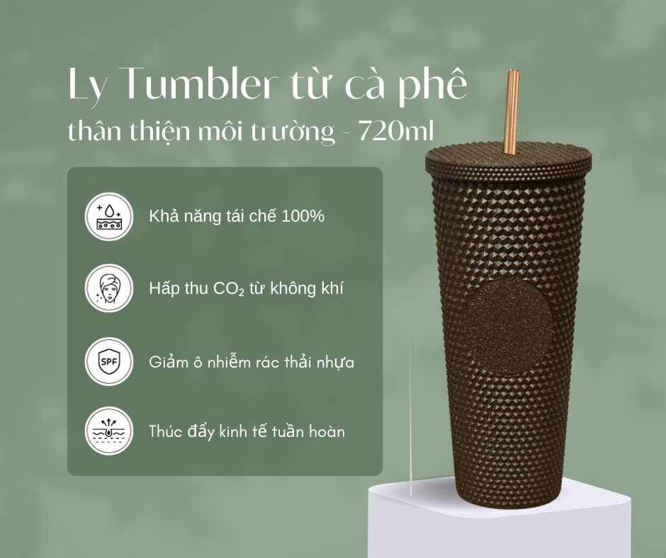 Ly In Logo Làm Từ Bã Cà Phê Độc Đáo Ly tumbler làm từ bã cà phê