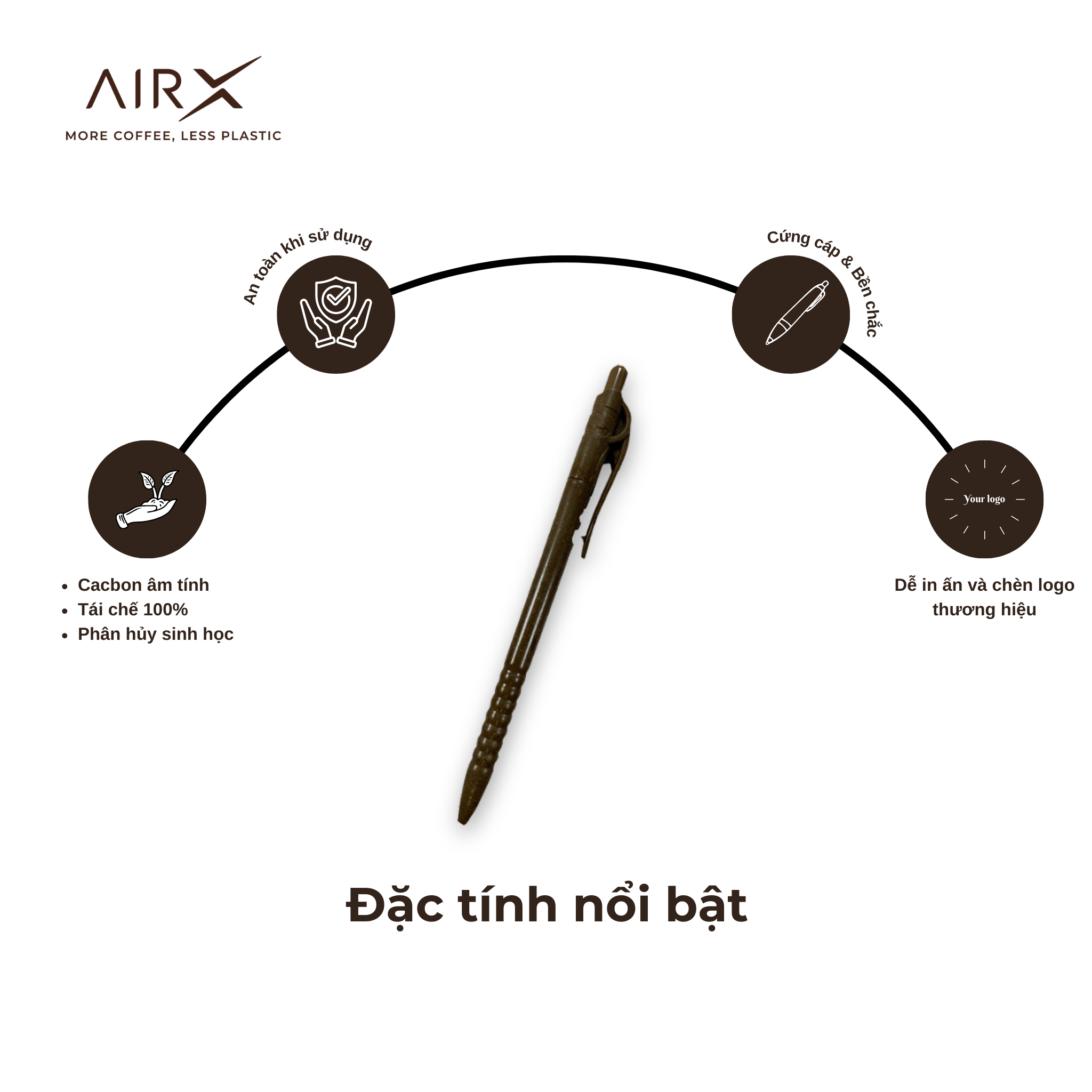 Bút Bi Phân Hủy Sinh Học Đầu Tiên Tại Việt Nam Khắc laser trên bút bi phân hủy sinh học