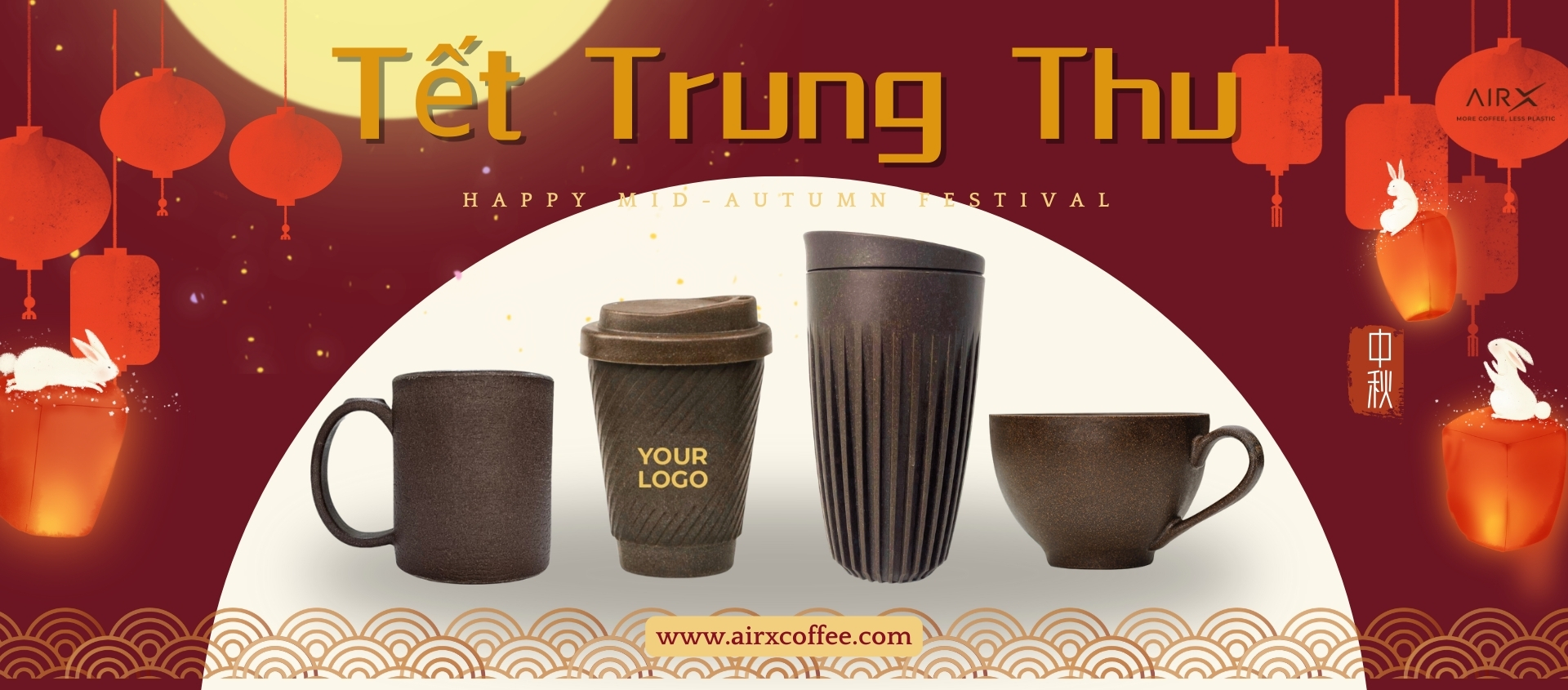 Banner tết trung thu airx coffee năm 2025